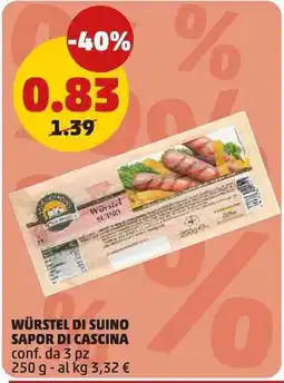 PENNY Würstel di suino sapor di cascina offerta