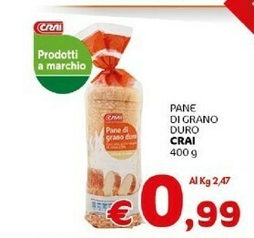 Crai Crai pane di grano duro offerta