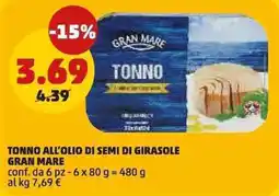 PENNY Tonno all'olio di semi di girasole Gran Mare offerta