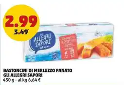 PENNY Bastoncini di merluzzo panato Gli Allegri Sapori offerta