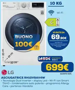 DIMOStore Asciugatrice LG RH10V9AV4W offerta