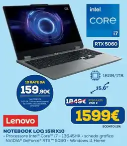 DIMOStore Lenovo NOTEBOOK LOQ 15IRX10 offerta