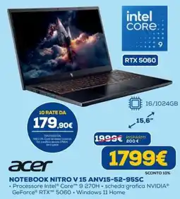 DIMOStore Acer Notebook Nitro V 15 offerta