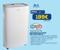 DIMOStore Argo deumidificatore dry nature 21 offerta