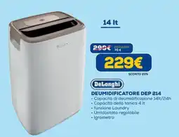 DIMOStore DeLonghi deumidificatore dep 214 offerta