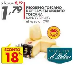 Italmark Pecorino Toscano DOP Semistagionato Toscana Banco Taglio offerta