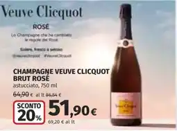 Ipercoop Champagne Veuve Clicquot Brut Rosé offerta