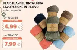 Oasi Plaid flannel tinta unita lavorazione in rilievo offerta