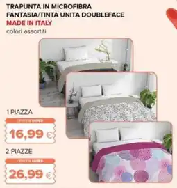 Oasi Trapunta in microfibra fantasia/tinta unita doubleface offerta
