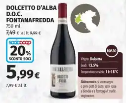 Ipercoop Dolcetto d'Alba D.O.C. Fontanafredda offerta