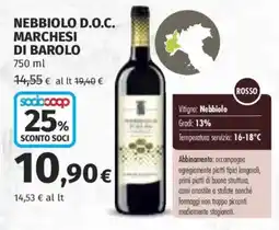 Ipercoop Nebbiolo D.O.C. Marchesi di Barolo offerta