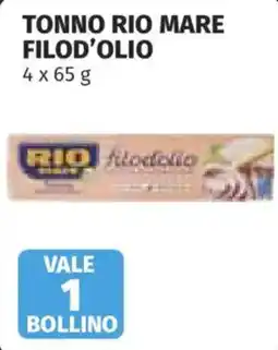 Ipercoop Tonno Rio Mare filod'olio offerta