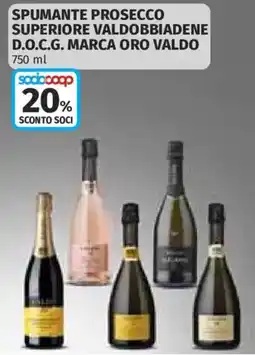 Ipercoop Spumante Prosecco Superiore Valdobbiadene D.O.C.G. Marca Oro Valdo offerta