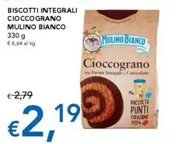 Migross Supermercati e Market Biscotti integrali cioccogranoc con farina integrale e cioccolato Mulino Bianco offerta