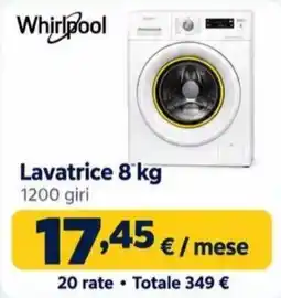 Sinergy Whirlpool Lavatrice 8 kg offerta