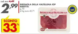 Italmark Bresaola della Valtellina IGP Beretta offerta
