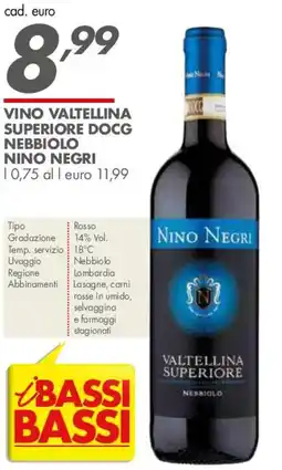 Italmark Vino Valtellina Superiore DOCG Nebbiolo Nino Negri offerta