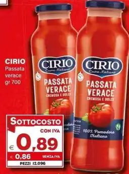 Boningros Cash and Carry Cirio Passata verace offerta