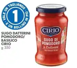 Italmark Sugo datterini pomodoro basilico Cirio offerta