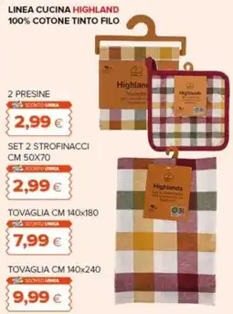 Oasi Linea cucina highland 100% cotone tinto filo offerta