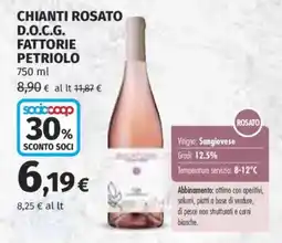 Ipercoop Chianti Rosato D.O.C.G. Fattorie Petriolo offerta
