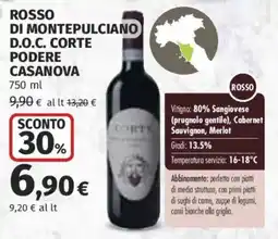 Ipercoop Rosso di Montepulciano D.O.C. Corte Podere Casanova offerta