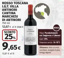 Ipercoop Rosso Toscano I.G.T. Villa Antinori Cantina Marchesi di Antinori offerta