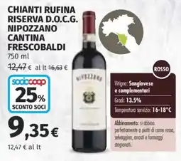 Ipercoop Chianti Rufina Riserva D.O.C.G. Nipozzano Cantina Frescobaldi offerta