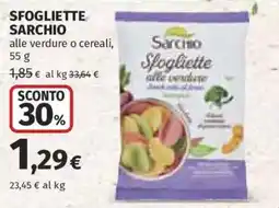 Ipercoop Sfogliette Sarchio alle verdure o cereali offerta
