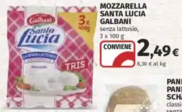 Ipercoop Mozzarella Santa Lucia Galbani senza lattosio offerta