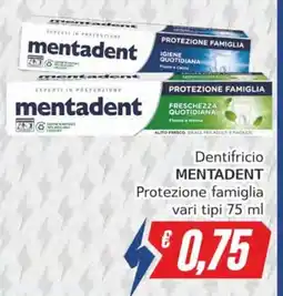Italy Cash Dentifricio Mentadent Protezione famiglia offerta