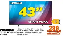 Ipercoop Hisense TV LED 43" UHD 4K offerta