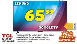 Ipercoop TCL TV LED 65" UHD 4K 65P6L offerta