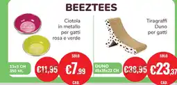 ZooPlanet Ciotola in metallo per gatti rosa e verde offerta
