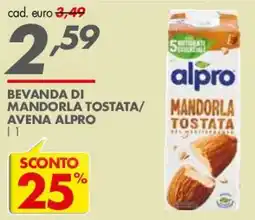 Italmark Beverage of toasted almond/ oat Alpro offerta