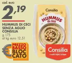 Italmark Hummus di ceci senza aglio Consilia offerta