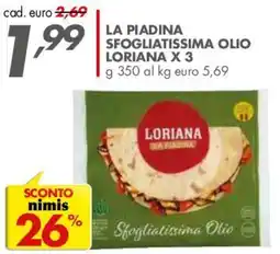Italmark La piadina sfogliatissima olio loriana offerta