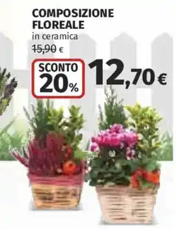 Ipercoop Composizione floreale in ceramica offerta