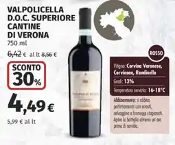 Ipercoop Valpolicella D.O.C. Superiore Cantine di Verona offerta