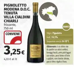 Ipercoop Pignoletto Modena D.O.C. Tenuta Villa Cialdini Chiarli offerta