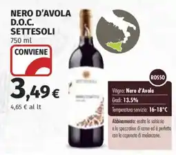 Ipercoop Nero d'Avola D.O.C. Settesoli offerta