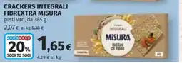 Ipercoop Crackers integrali fibrextra misura offerta