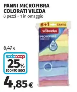 Ipercoop Panni microfibra colorati Vileda offerta