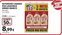 Ipercoop Detersivo liquido per lavatrice Omino Bianco offerta