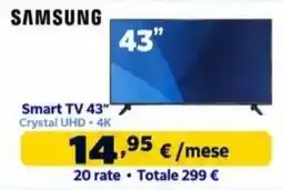 Sinergy Samsung Smart TV 43" Crystal UHD 4K offerta