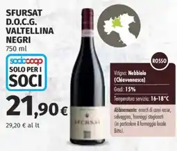 Ipercoop Sfursat D.O.C.G Valtellina Negri offerta