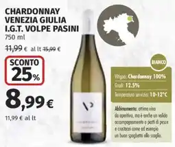 Ipercoop Chardonnay Venezia Giulia I.G.T. Volpe Pasini offerta