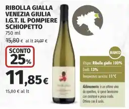 Ipercoop Ribolla gialla Venezia Giulia I.G.T. Il Pompiere Schiopetto offerta