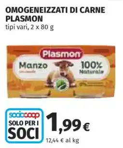 Ipercoop Omogeneizzati di carne Plasmon offerta