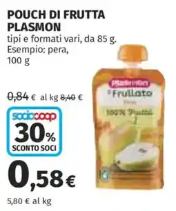 Ipercoop Pouch di frutta Plasmon offerta